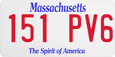 MA license plate 151PV6
