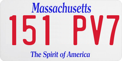 MA license plate 151PV7