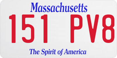 MA license plate 151PV8