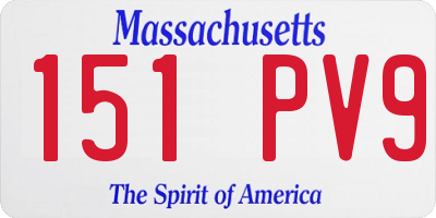 MA license plate 151PV9