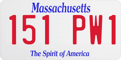 MA license plate 151PW1