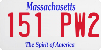 MA license plate 151PW2