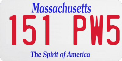 MA license plate 151PW5