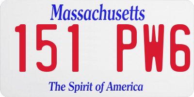 MA license plate 151PW6