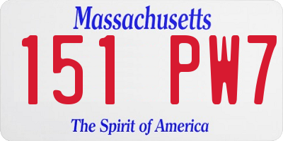 MA license plate 151PW7