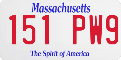 MA license plate 151PW9