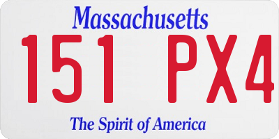 MA license plate 151PX4