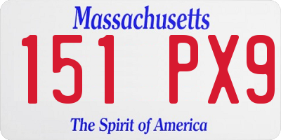 MA license plate 151PX9