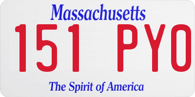 MA license plate 151PY0