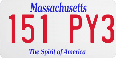 MA license plate 151PY3