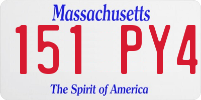 MA license plate 151PY4