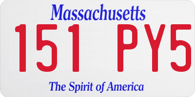 MA license plate 151PY5