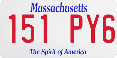 MA license plate 151PY6