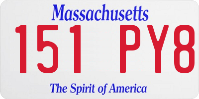 MA license plate 151PY8