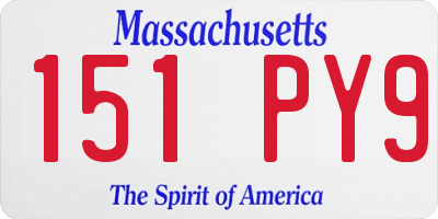 MA license plate 151PY9