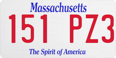 MA license plate 151PZ3