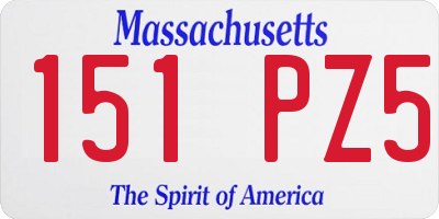MA license plate 151PZ5
