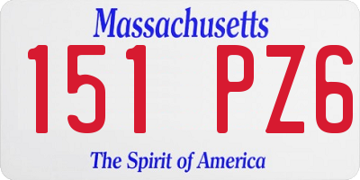 MA license plate 151PZ6