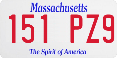 MA license plate 151PZ9