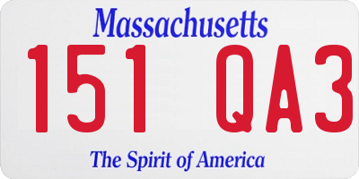 MA license plate 151QA3