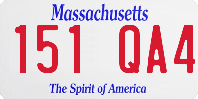 MA license plate 151QA4