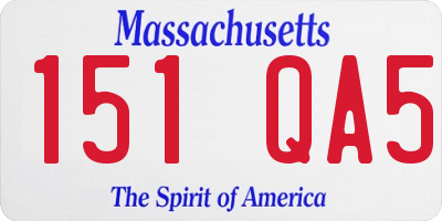 MA license plate 151QA5