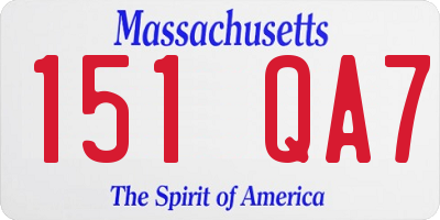 MA license plate 151QA7