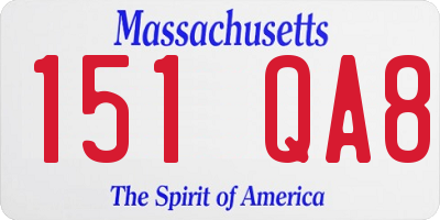 MA license plate 151QA8