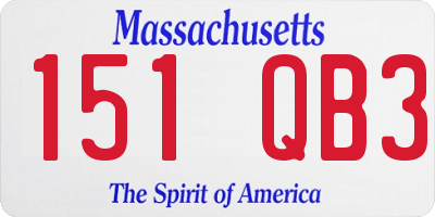 MA license plate 151QB3