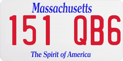 MA license plate 151QB6