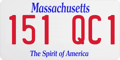 MA license plate 151QC1