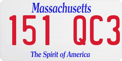 MA license plate 151QC3
