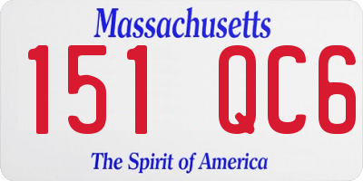 MA license plate 151QC6
