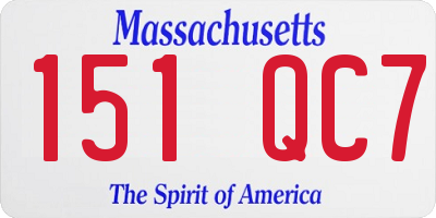 MA license plate 151QC7