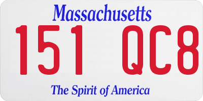 MA license plate 151QC8