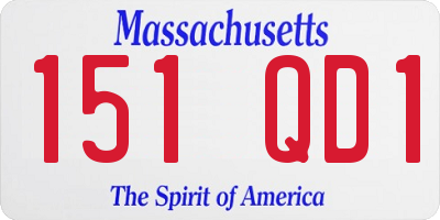 MA license plate 151QD1