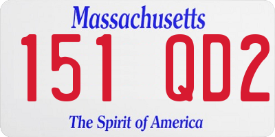 MA license plate 151QD2