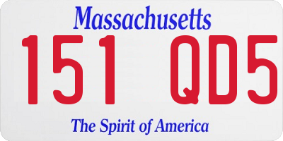 MA license plate 151QD5