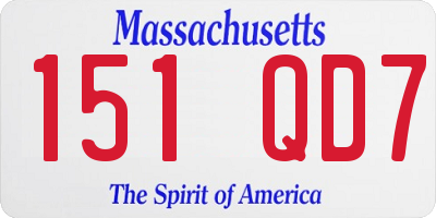 MA license plate 151QD7