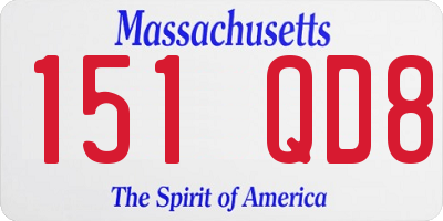 MA license plate 151QD8