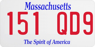 MA license plate 151QD9