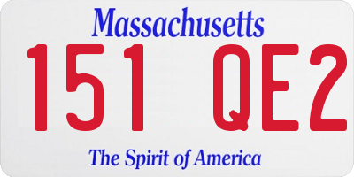 MA license plate 151QE2