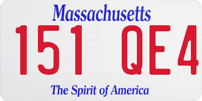 MA license plate 151QE4