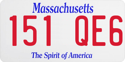 MA license plate 151QE6