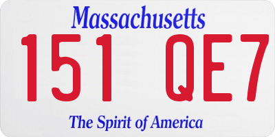 MA license plate 151QE7