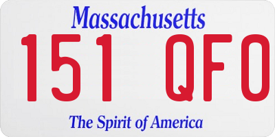 MA license plate 151QF0