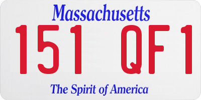 MA license plate 151QF1