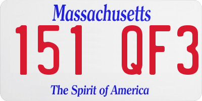 MA license plate 151QF3