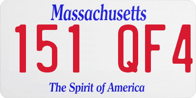 MA license plate 151QF4