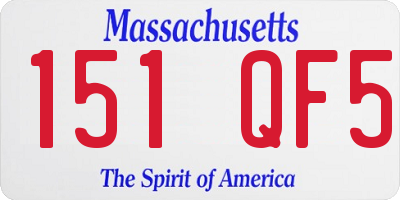 MA license plate 151QF5